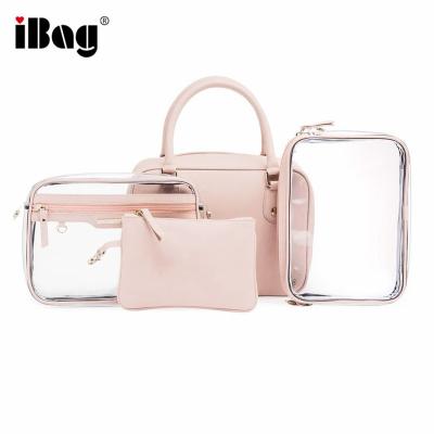 China Toiletry Bag Set Handle Brand New Carry Clear Travel Makeup Bag Set Cosmetic Bag Set Travel Set for sale