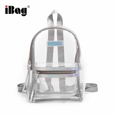 China Safety Function PVC Clear Plastic Backpack Transparent School Stadium Bag for sale