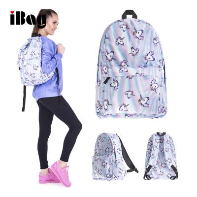 China 3D Digital Printing Waterproof Backpack For Energetic Rainbow College School Backpack For Girl Travel Rucksack for sale