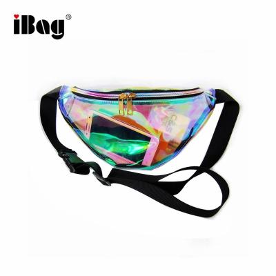 China Popular Fanny Pack Transparent Waist Packs Material Laser Waist Running Pouch For Women for sale