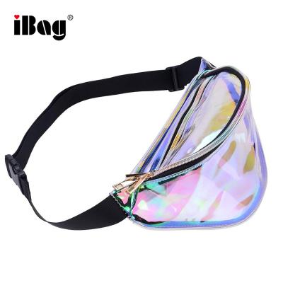 China Water Proof Iridescent Clear Transparent Fanny Pack Holographic Hologram Bag Waist Festival Gift Bag for sale