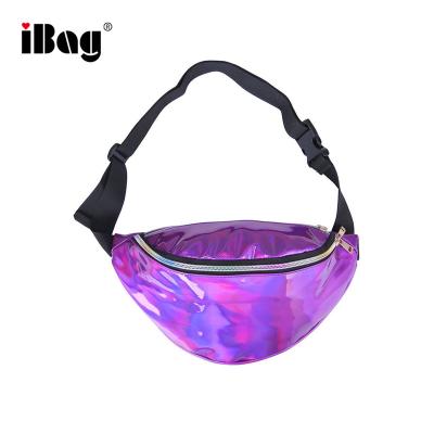 China Shiny Holographic Waterproof Causal Bags Fanny Pack Belt Bag Fashion Water Proof Bum Bag Hip Sacks Cute For Travel Festival Increasing Praise for sale