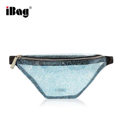 China Water Proof See Through PVC Unisex Bum Bag Travel Bag Clear Bum Bag Pouch Hip Purse Fanny Pack Clear Glitter Waist Bag for sale