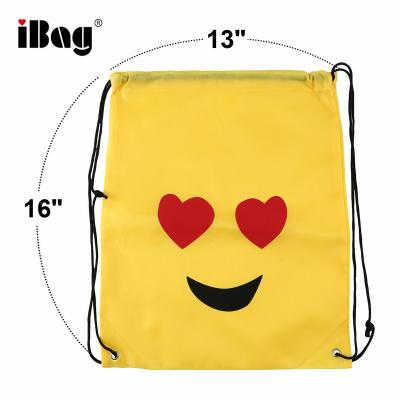 China Funny Christmas Gift Assorted Emoticon Gifts Drawstring Backpacks For Kids Teens Girls Boys Halloween Gift for sale