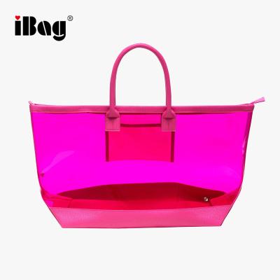 China PVC Huge Shiny Laminated Brander Tote Bag Designer Wholesale PVC Tote Bag Beautiful Lady Rose for sale