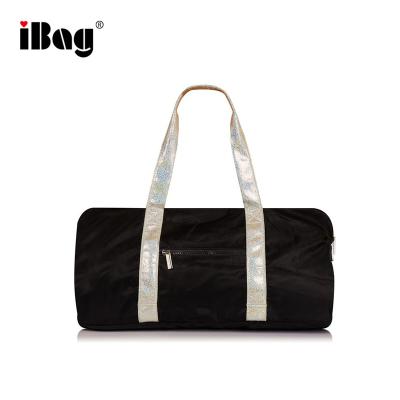 China Lady Duffel Bag Sport Travel Handheld Workout Outdoor Gym Sports Bag Travel Luggage Plain Nylon Black Carry On Yoga Bag for sale