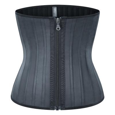 China Weight Loss Latex Corset Cincher Zipper Body Shaper Steel Boned Slim Control Belt 25 Plus Size Women Waist Trainer Shapewear for sale