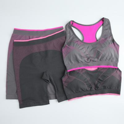 China Newest Antibacterial Yoga Wear Women Sport Clothing Seamless Fitness Set for sale