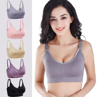 China Antibacterial Full Bust Seamless Nursing Maternity Nursing Bras with High Elasticity and Adjustable Width for sale