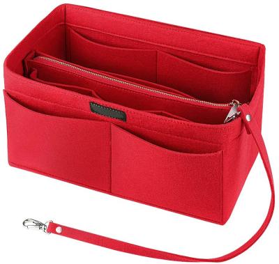 China Fashoionable Multi-Size Felt Bag Organizer Cosmetic Purse Insert Felt Bag Organizer for sale