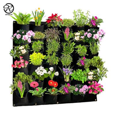 China 7 36 49 Pockets Indoor Outdoor Vertical Wall Hanging Garden Plant Bag Felt Planter Grow Bag For Flower Vegetable for sale