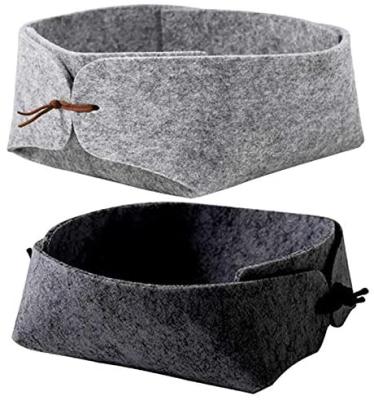 China 2 Pcs Light Gray Felt Valet Storage DIY Large Felt Tray Desktop Storage Basket Box Felt Tray for sale