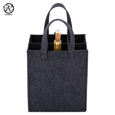 China Solar Panel Polyester Felt Bottle Carrier Leather Bottle Packing Case Felt Bottle Bag Wine Carrier Liquor Wine Gift Party for sale