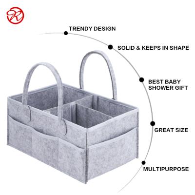 China TODDLE BAG multi-pockets felt diaper cart organizer travel bag storage felt baby diaper cart for sale