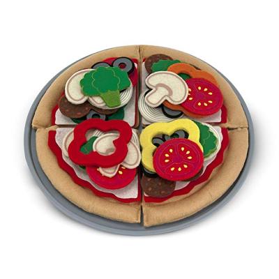 China For Kids Toys 100% Friendly Felt Play Food Pizza Set Wool Vegetables Toy Eco Friendly Pretend Play Felt Child Toy for sale