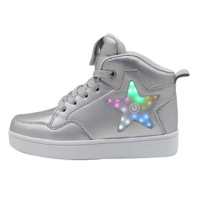 China Fashion Light Teenager Led Sports Light Shoes Star Pentagon Light Shoes Led Sneakers for sale