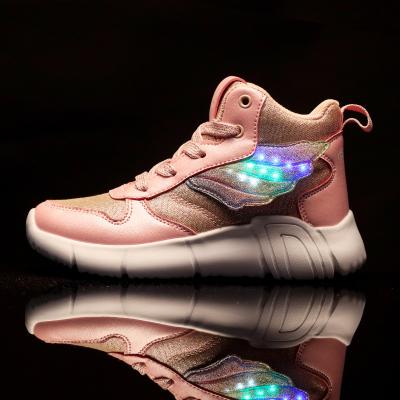 China Wholesale Fashion Glitter Light Kids Flashing Sneakers Light Led Running Shoe Children Led Shoes Glow Lamp for sale