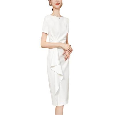 China Anti-Static Formal female summer white ol temperament celebrity waisted senior sense of professional women's dresses for sale