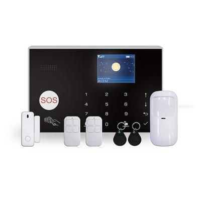 China Tuya WIFI GSM Remote Control Home Security Alarm System Anti-theft APP Control LCD Touch Keypad 433MHz Wireless Alarm System Kit for sale