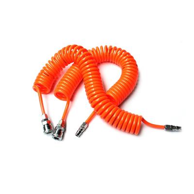 China Polyurethane 1.5mm Spring Air Compressor Air Hose PU Polyurethane Flexible Telescopic Tube Hose Pneumatic Telescopic Spring Tube for sale