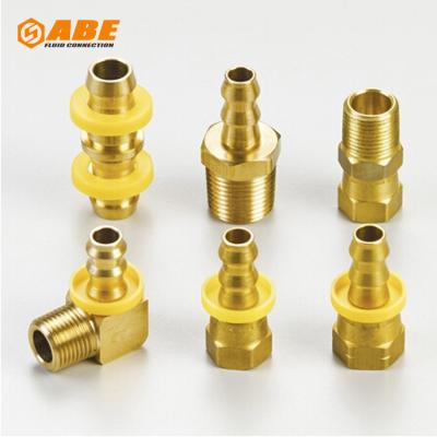 China Low Pressure Air Gas Pagoda Hose Air Connectors Coupler Adapter Compression Brass Barb Coupling Pipe Nipple Female Hose Tips for sale