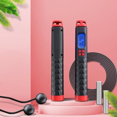 China Tethered and cordless can be counter freely changed LCD Display Jump Rope Digitally Weighted Cordless Tethered Jump Rope with Calories for sale