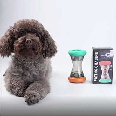 China Non-Automatic Interactive Dumbbell Shaped Toy Slow Feeder for Dog and Cat Dry Food Dispenser for sale