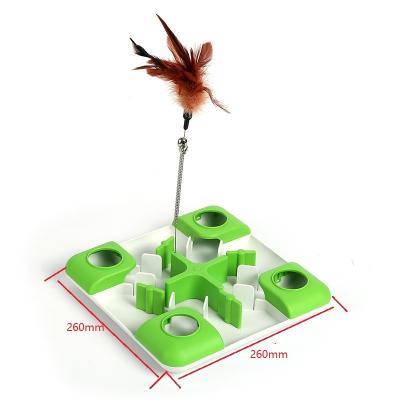 China Viable Cats Feather Maze Detachable Toy for Slow Driver with Feather Stick for sale