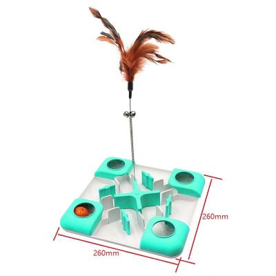 China Slow Feeder Viable Cat Bowl Interesting Foraging Toys with Cat Rod for Cats for sale