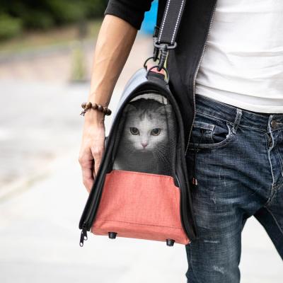 China Sustainable Pet Carriers Travel Soft Bag Folded Pet Carrier Backpack Carrier Bag for sale