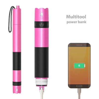 China Mini Portable Multitool Power Bank Emergency for Camping and Hiking Outdoor Survival Equipment Pink YJB-A05 for sale