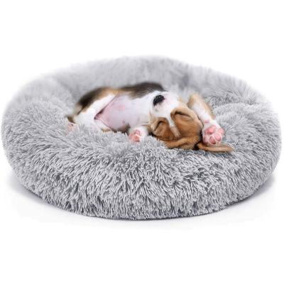 China Travel Hot Sale Luxury Round Shape Super Soft Cuddle Pet Bed For Cat And Dog for sale