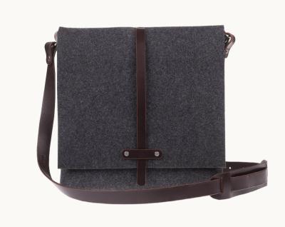 China Fashion Brown Leather Crossbody Bag, Felt Bag, Newest Design Fashion Felt Women Bag for sale