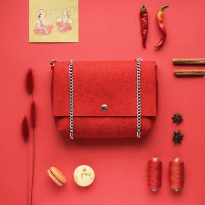 China Cross Felt Cosmetic -Body Clutch Bag.Felt cosmetic bag. Cross felt - body bag for sale