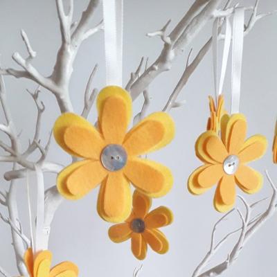 China New Vibrant Hanging Felt Classic/Postmodern Ornament.YellowTree Decorations.Bright Summer Spring Decor for sale