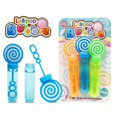 China Outdoor Play Kids Bubble Fantasy Lollipop Toy Orange Plastic Bubble Wand Toys Bubble Sticks For Kids for sale