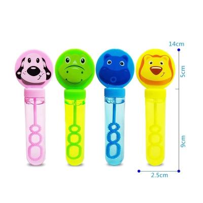 China Top Quality Outdoor Hot Sale Cartoon Kid Toys Mini Bubble 4pcs Stick Animal Kids Toys Set In The Beach Bubble Memories Maker Toy for sale