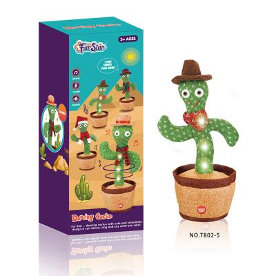 China Hot Selling Cute Stuffed Flowerpot Twisting Cactus Doll Singing Music Dancing Cactus Plush Best Toy With Lightweight 14*11*31cm for sale