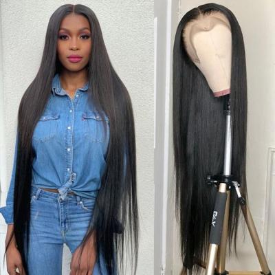 China Factory Wholesale Private Label Hair Cuticle Aligned Tangle Free 10A Grade Silky Straight Raw Virgin Cuticle Aligned Lace Front Wig, 13X6 Brazilian Hair Wig for sale