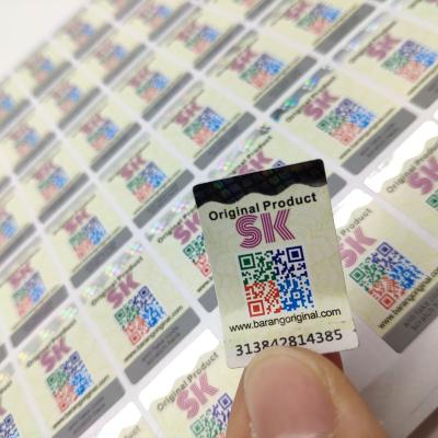 China Anti-Counterfeit Custom Laser QR / Bar Code Security Warranty Seal Scratch Off Label for sale