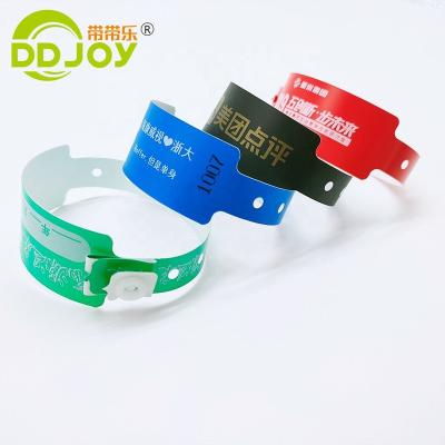 China Europe cheap hard tear resistant wristband custom disposable non removable wrist band for events festival concert for sale