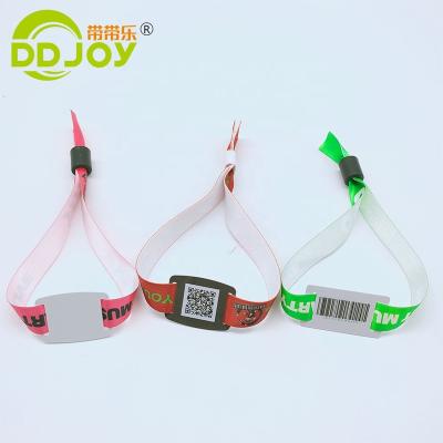 China Custom music festival RFID NFC fabric/woven wristband/nylon/polyester/wristband/wrist band for event ticket for sale