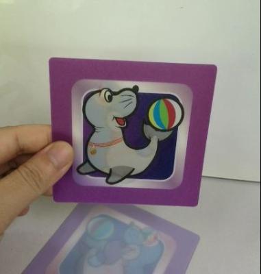 China No Logo Custom Figure Changing Lenticular PET Printing 3D Flip Lenticular Graphic Card for sale