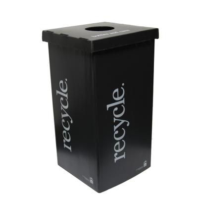 China Sustainable PP Corrugated Plastic Waterproof Cardboard Plastic Recycling Bins With Lid Container for sale