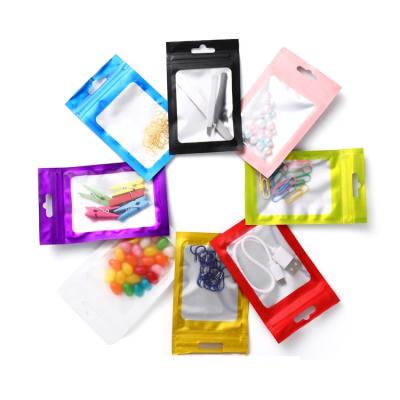 China Moisture Proof Colored Ziplock Bags With Clear Zipper And Window And Hang Hole for sale