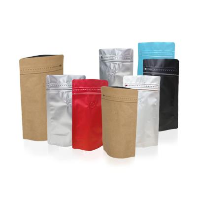 China Wholesale custom color moisture proof stand up pouch zipper lock coffee bag with oen way valve and zipper for sale