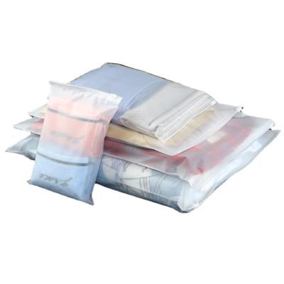 China Recyclable Eco Friendly Resealable Pe Plastic Frosted Zip Lock Clothes Packaging Bag for sale