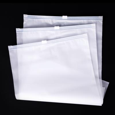 China Recyclable frosted cpe slider zip lock plastic bag t-shirt fabric packaging bag for sale