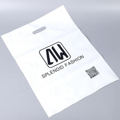 China Recyclable LDPE Custom Logo HDPE Plastic Die Cut Handle Shopping Bags for sale