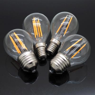 China Residential Light G45 4W 8W 12W 220V LED Filament E27 LED Filament Bulb E14 LED White Glass White/Warm Cold Edison Retro Lamp for sale